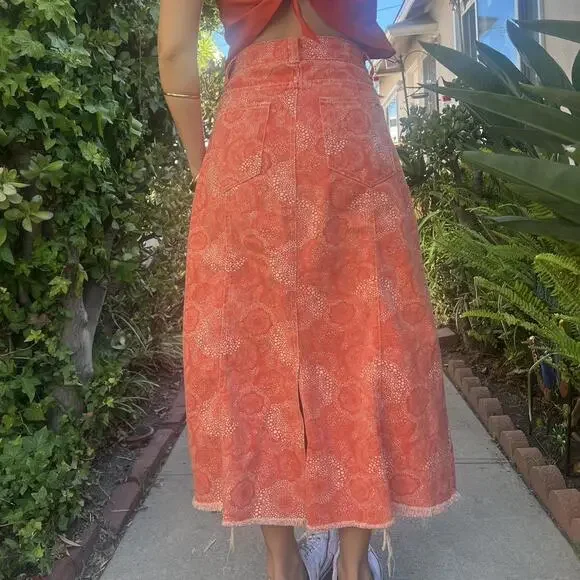 Women's orange pink Skirts - Picture 2 of 5